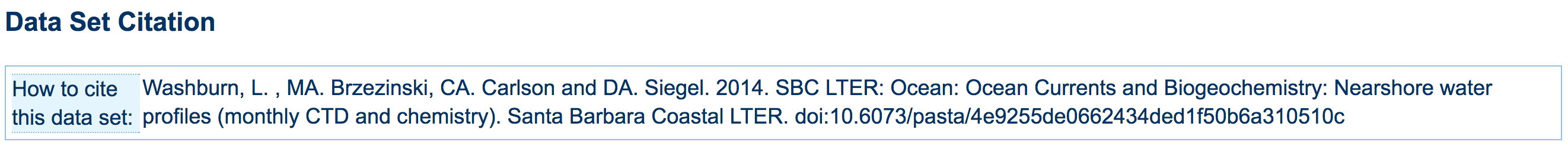 Photo of SBLTER metadata