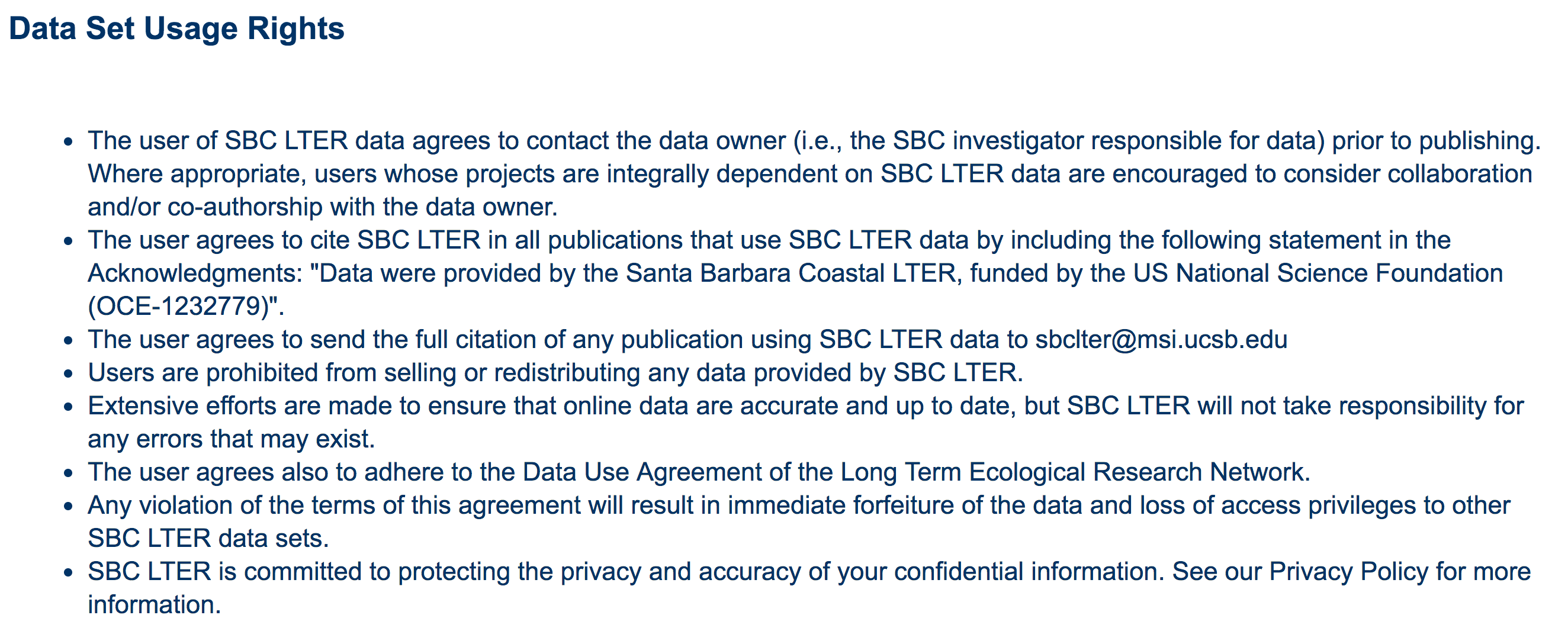 Photo of SBLTER metadata