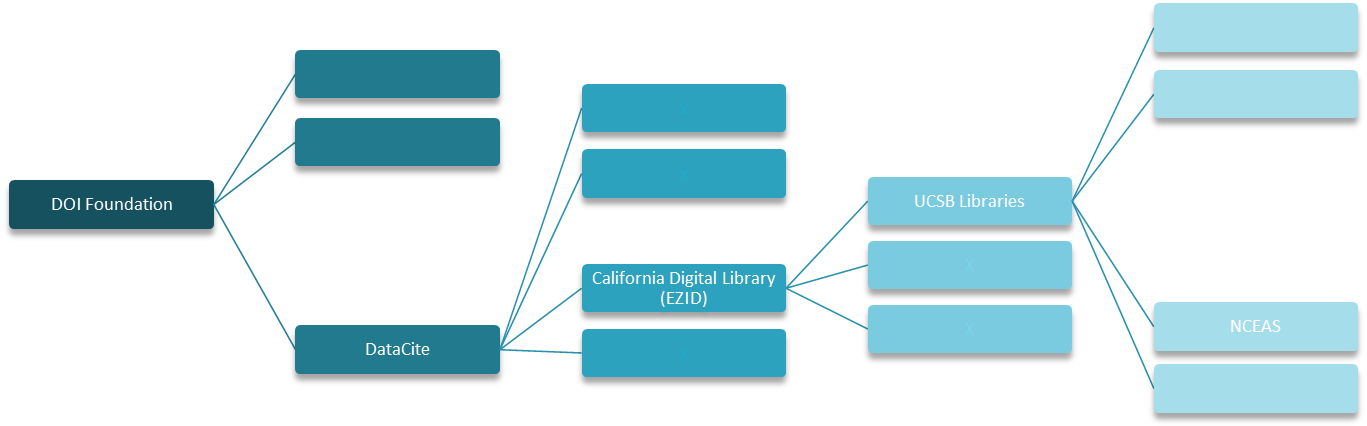 diagram of organization/hierarchy for obtaining a DOI